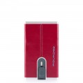 PIQUADRO Blue Square portafogli compact wallet, pelle rosso