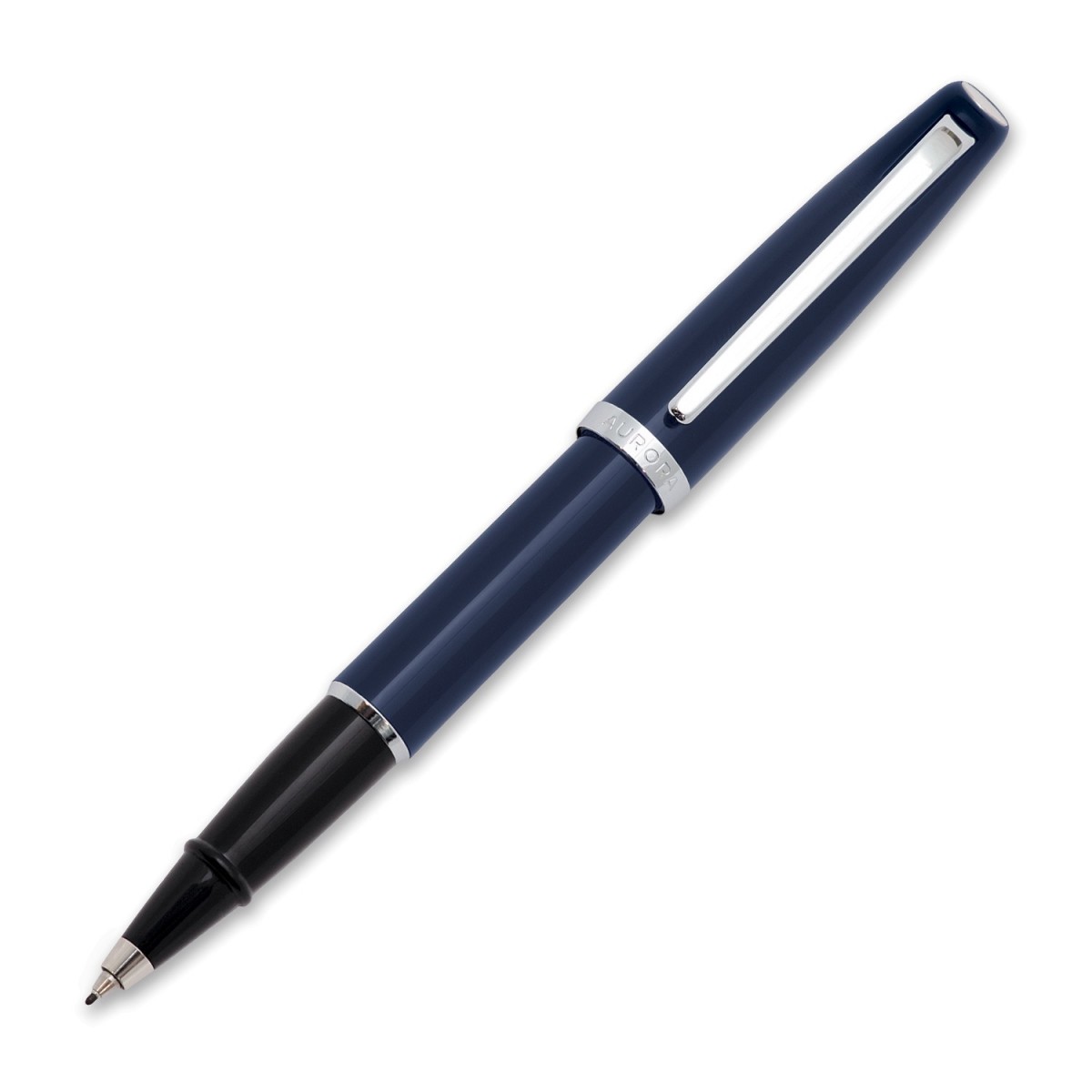 AURORA Style penna roller, resina blu lucida, finiture cromate