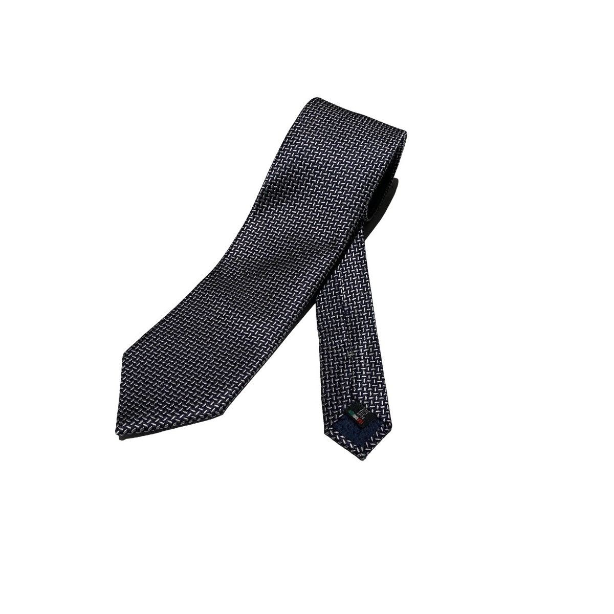 GALISE cravatta 3 pieghe New York nero, 100% seta jacquard