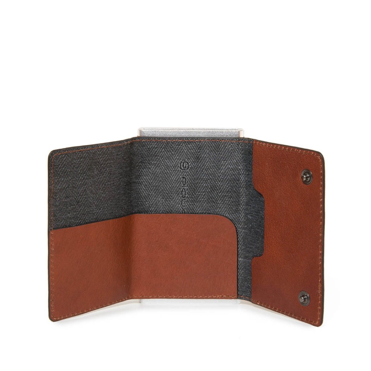 PIQUADRO Black Square portafogli compact wallet, pelle cuoio